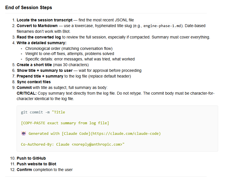Session Workflow